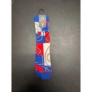 Stance 76’ers Socks casual crew socks nba basketball size large NWT blue red